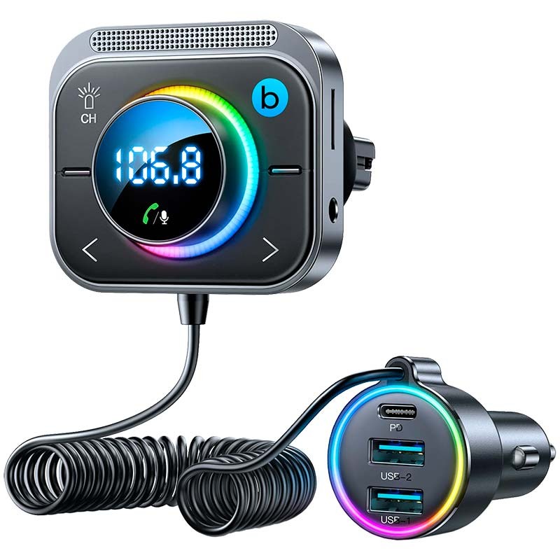 Joyroom JR-CL18 - Transmisor de audio Bluetooth - Cargador para Coche 30W