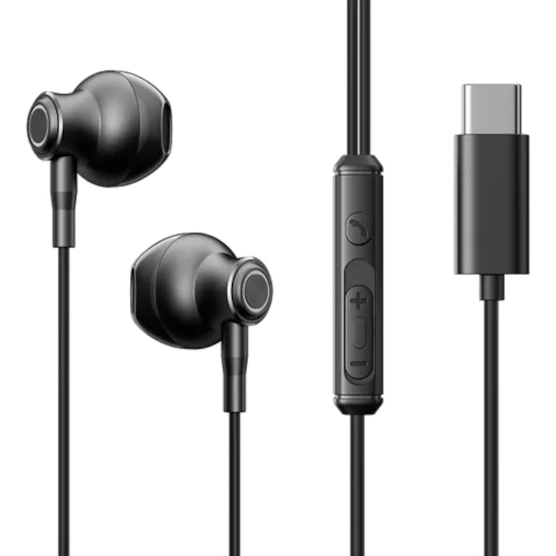 Joyroom JR-EC07 USB Type C Preto - Auriculares com fio - Item