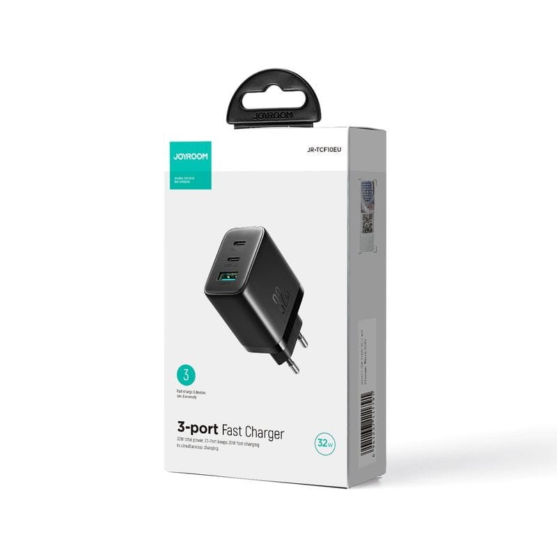 Joyroom JR-TCF10 Triple USB/USB Type C 2C1A 32W Noir - Chargeur - Ítem9