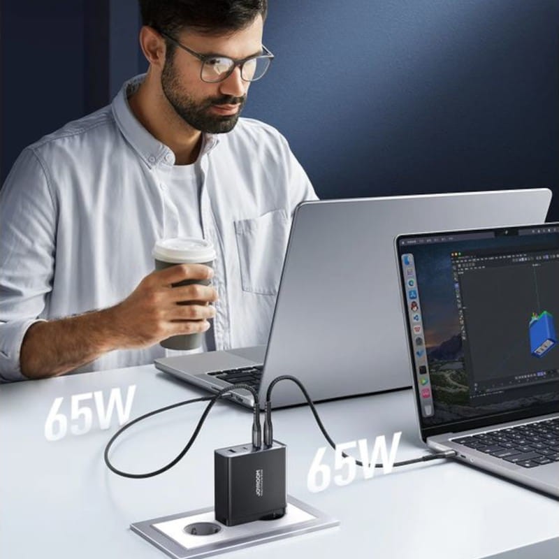 Joyroom JR-TCG05 140W 4 Ports USB/USB Type C Charge Rapide Noir - Chargeur avec câble - Ítem1