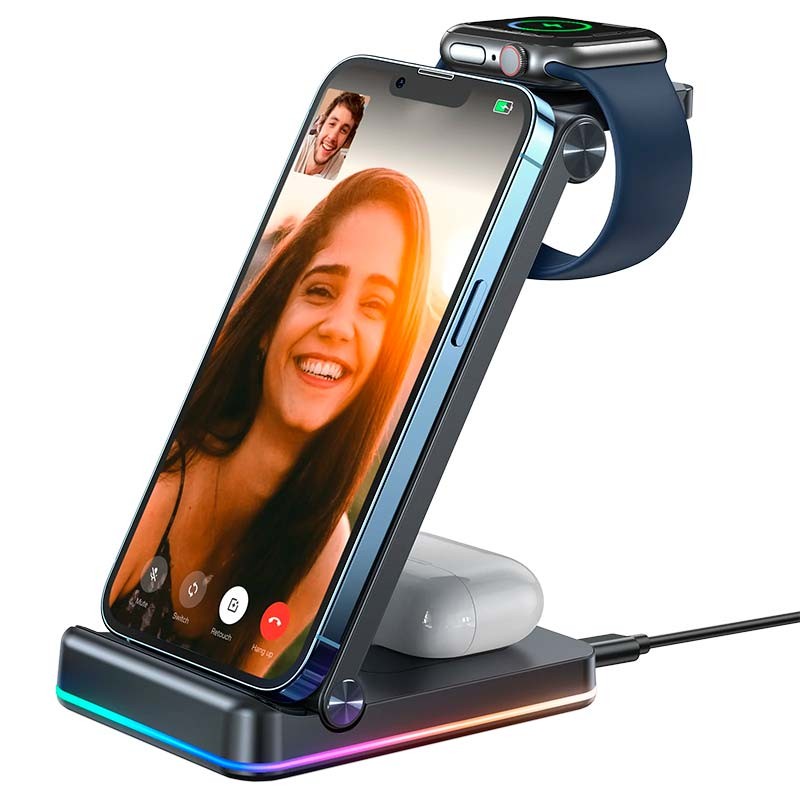 Cargador Inalámbrico para Apple Joyroom JR-WQN01 3 en 1 - Ítem