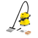 Kärcher WD 4 Multiuso - Aspirador para seco e molhado - Sucção seca e molhada sem troca de filtro - Consumo de 1000W - Eficiência energética - Recipiente de plástico de 20 L - Posição de estacionamento - Pega removível - Item
