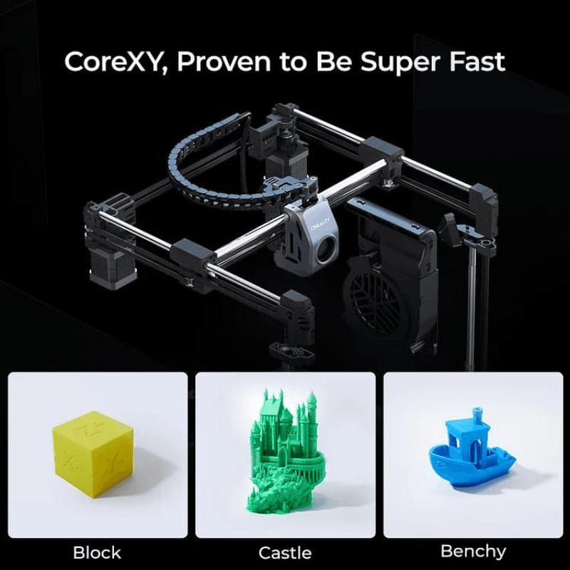 Creality K1C - Impressora FDM e design de tipo de peças impressas