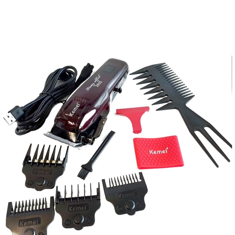 Máquina de cortar cabelo Kemei Clipper KM-2600PG Vermelho - Item3