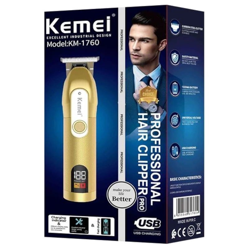 Recortadora Patillera Trimmer Kemei KM-1760 Dorado - Ítem2