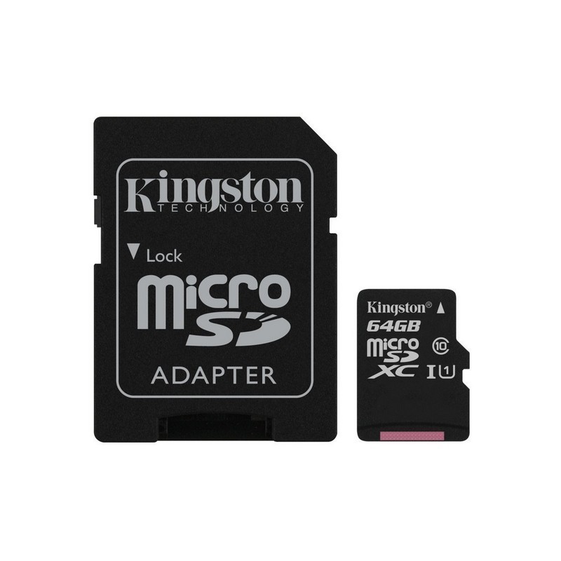 Kingston Technology 64GB Canvas Select UHS-I Clase 10 - Tarjeta MicroSD + Adaptador SD - 80 MB/s en lectura y 10 MB/s en escritura, UHS-I Clase de velocidad