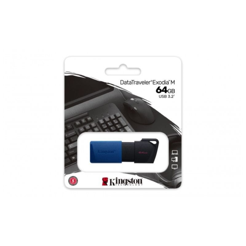 Kingston DataTraveler Exodia 64 GB USB A Preto/Azul - Unidade Flash USB - Item5