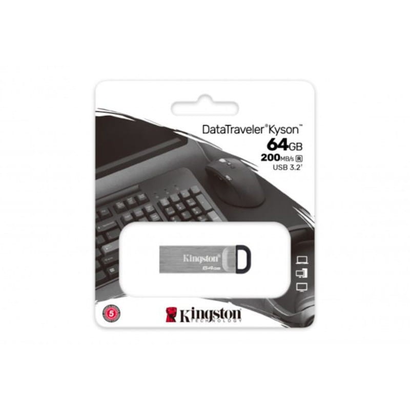 Kingston DataTraveler Kyson 64GB USB A Plata - Pendrive USB - Ítem2