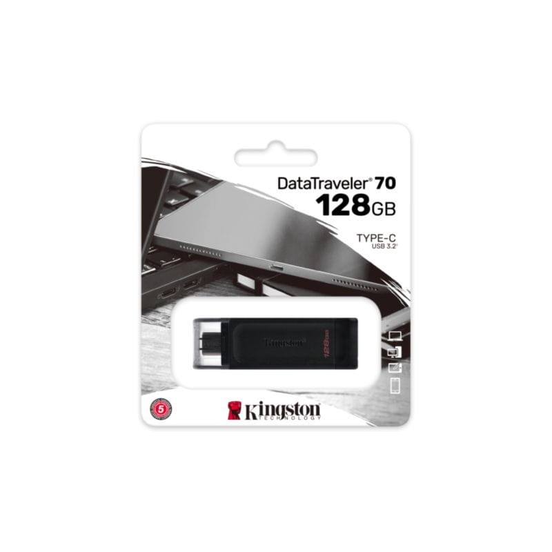 Kingston DataTraveler 70 128 GB USB 3.2 Gen 1 Noir - Clé USB-C - Ítem4