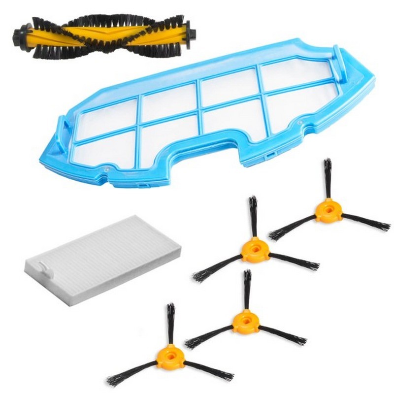Kit de repuestos conga excellence y conga excellence 990 - Kit compuesto por: 4 x cepillos laterales 1 x cepillo central 1 x filtro HEPA 1 x filtro esponja