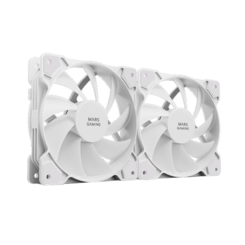 Kit 2x Ventiladores para PC Mars Gaming PWM MF-PWMX 120mm Blanco - Ítem1