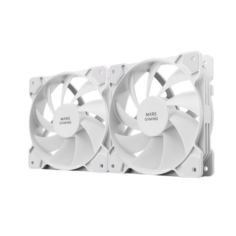 Kit 2x Ventiladores para PC Mars Gaming PWM MF-PWMX 120mm Blanco - Ítem2