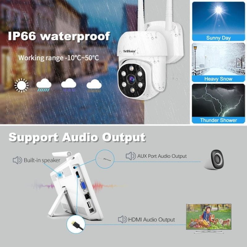 Kit de Videovigilancia Grabador Sricam NVS009 + 8 cámaras IPC030 - Ítem4