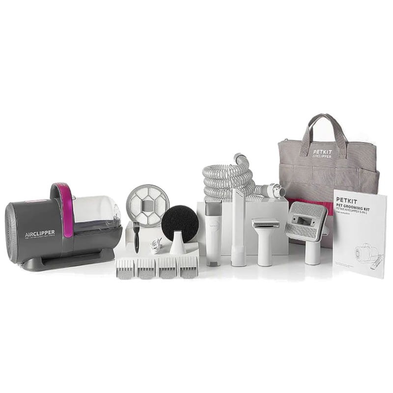 Kit de Toilettage pour Animaux de Compagnie avec Aspirateur 5 en 1 Grooming Vacuum Kit noir - Ítem4