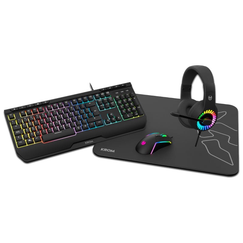 Pack pro gamer FULL RGB Clavier, souris, tapis et casque