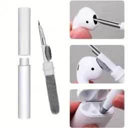 como usar o Kit de limpeza 3 em 1 branco de 1ª geração para auriculares