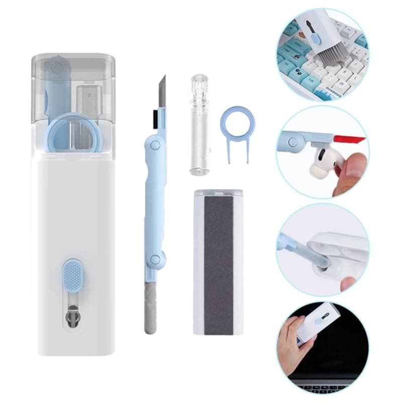 Kit de Nettoyage Clavier et Smartphone 7 en 1 Bleu - Composants