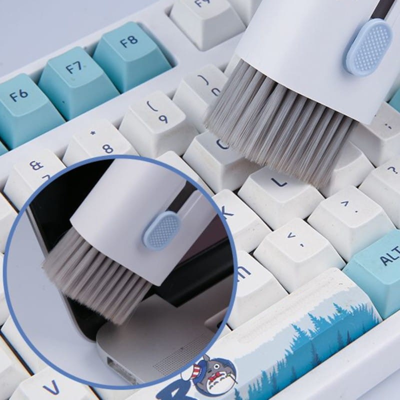 Kit de nettoyage clavier et smartphone bleu - 7 en 1