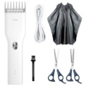 Kit Hair Clipper Machine Xiaomi Enchen Boost White + Scissors + Haircut Cloth - Item