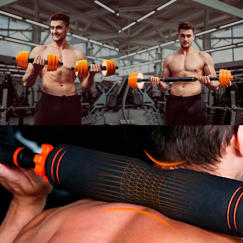Kit de Musculation Haltères + Barre Xiaomi FED Acier Inoxidable 20kg Orange - Ítem5