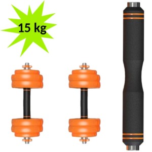 Kit de Musculação Halteres + Barra Xiaomi FED Aço Inoxidável 15kg Laranja