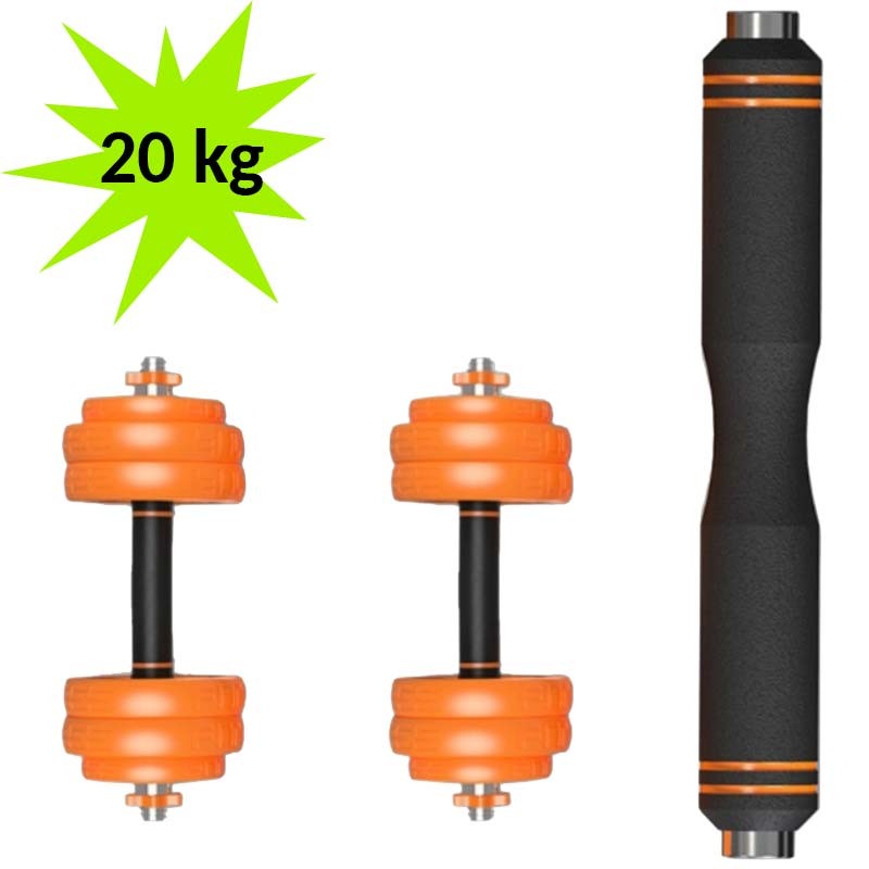 Kit de Musculación Mancuernas + Barra Xiaomi FED Acero Inoxidable 20kg Naranja - Ítem