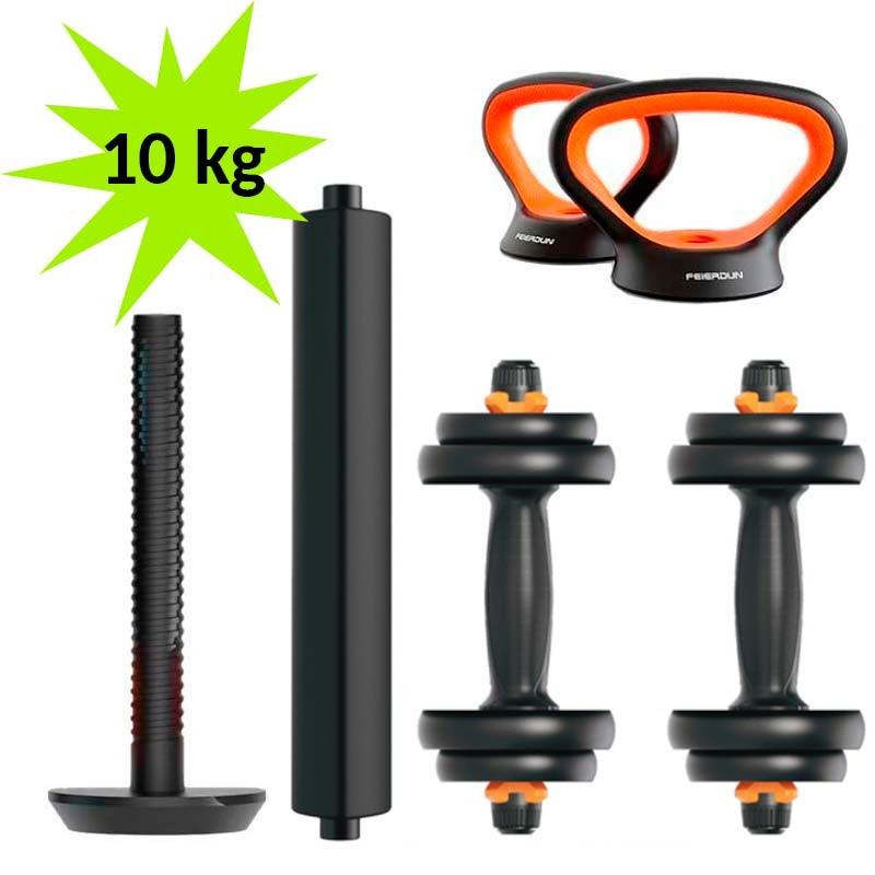 Kit de Musculação Xiaomi FED V2 Halteres + Barra + Kettlebell 10kg - Item