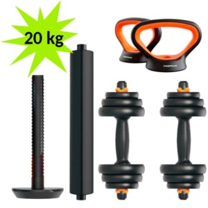 Kit de Musculação Xiaomi FED V2 Halteres + Barra + Kettlebell 20kg