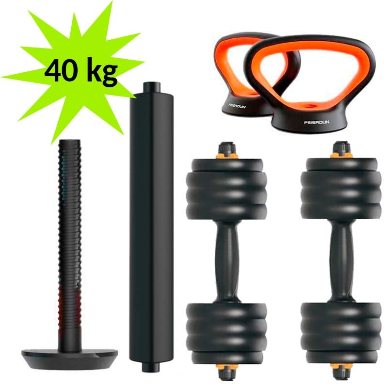 Kit de Musculation Xiaomi FED V2 Haltères + Barre + Kettlebell 40kg - Ítem