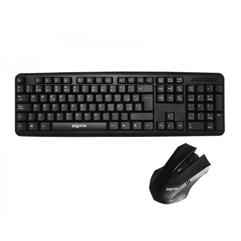 Teclado USB e Rato Pack APPKBECOKIT - Teclado 105 teclas - Rato 1000 dpi com 3 botões - Conexão USB 2.0 - Plug and Play