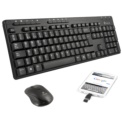 Teclado e Rato Sem fio NGS Epsilon - Rato sem fio - Teclado sem fio - Receptor USB de 2,4 GHz - Adaptador OTG para telemóveis e tablets - Rato 800/1200/1600 dpi - Antiderrapante - Teclado com indicações LED em letras maiúsculas - Item