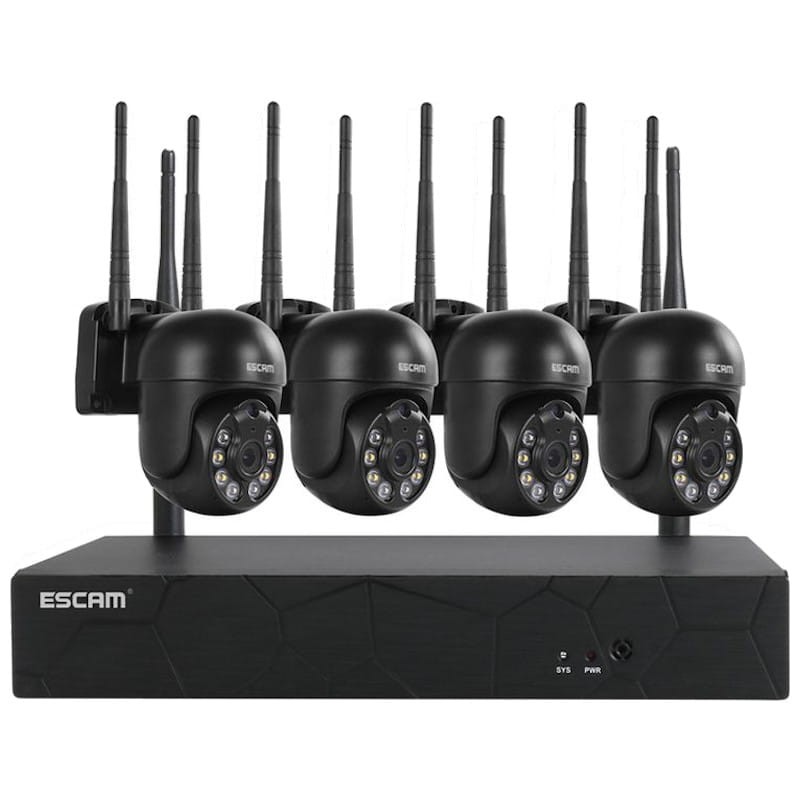IP video surveillance kit Escam WNK614 Wifi 3MP 4 Cameras