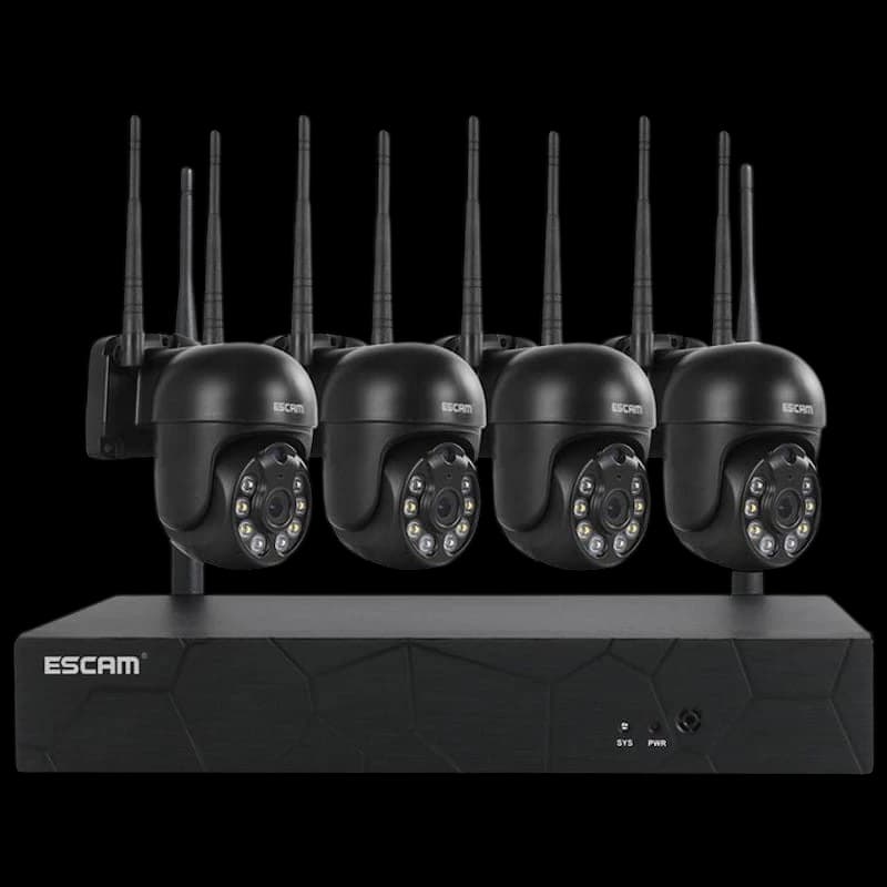 Kit videovigilancia IP Escam WNK614 Wifi 3MP 4 Cámaras