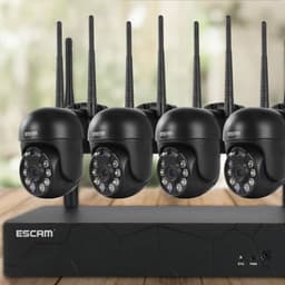 Kit videovigilancia IP Escam WNK614 Wifi 3MP 4 Cámaras - Adaptable