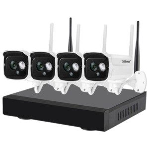 Kit de vigilância por vídeo IP SriHome NVS001 4 câmeras