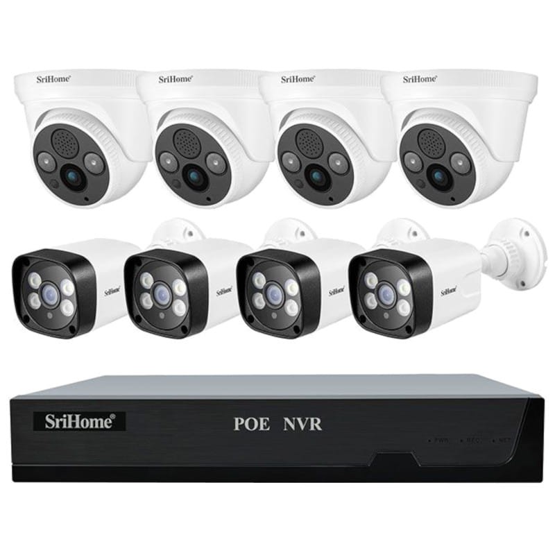 Kit de Vigilância de Vídeo Gravador Sricam NVS005 + 4 Câmeras SH035B + 4 Câmeras SH030B - Item