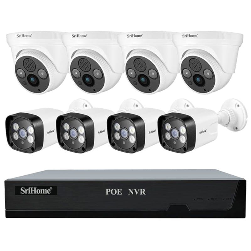Kit de Videovigilancia Grabador Sricam NVS005 + 4 cámaras SH035B + 4 cámaras SH030B - Ítem