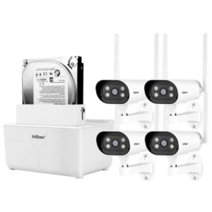 Kit de vigilância por vídeo Sricam NVS004 8CH Wifi NVR 1080P + 4 câmeras