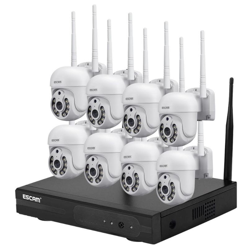 Kit de videovigilância IP Wifi 3MP Escam WNK718 8 Câmaras Branco - Item