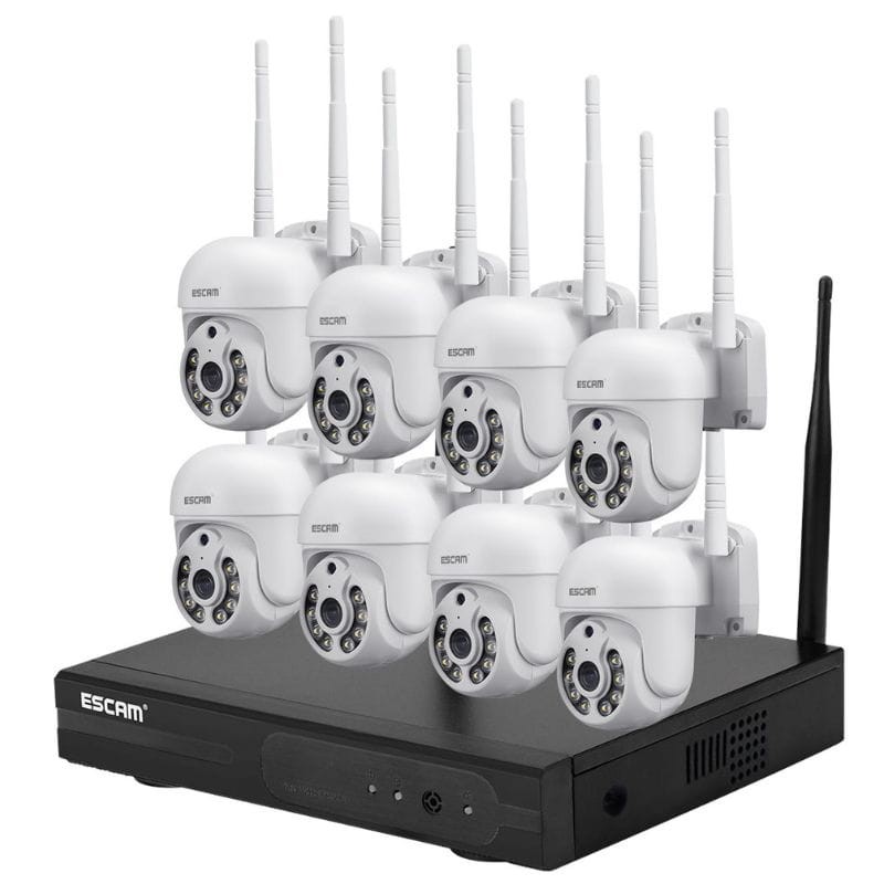 Kit videovigilancia IP Escam WNK718 Wifi 3MP 8 Cámaras Blanco - Ítem