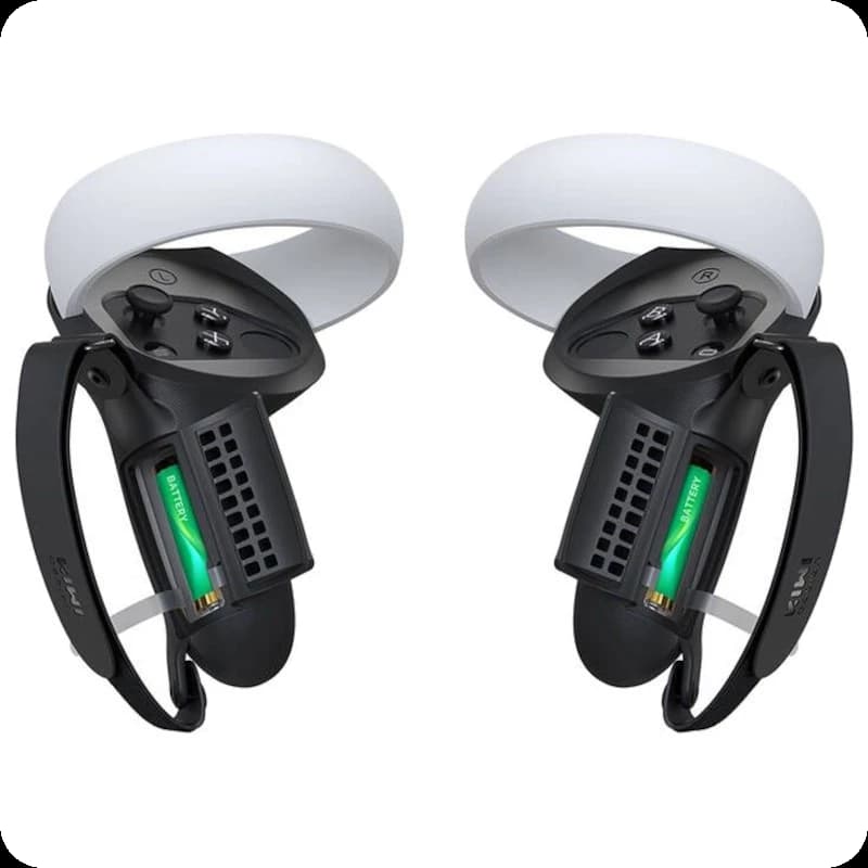 Capas de proteção com pega Kiwi Design Q1 PRO-2.2 com protetor de bateria para Meta Quest 2 Preto
