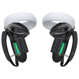 Capas de proteção com pega Kiwi Design Q1 PRO-2.2 com protetor de bateria para Meta Quest 2 Preto
