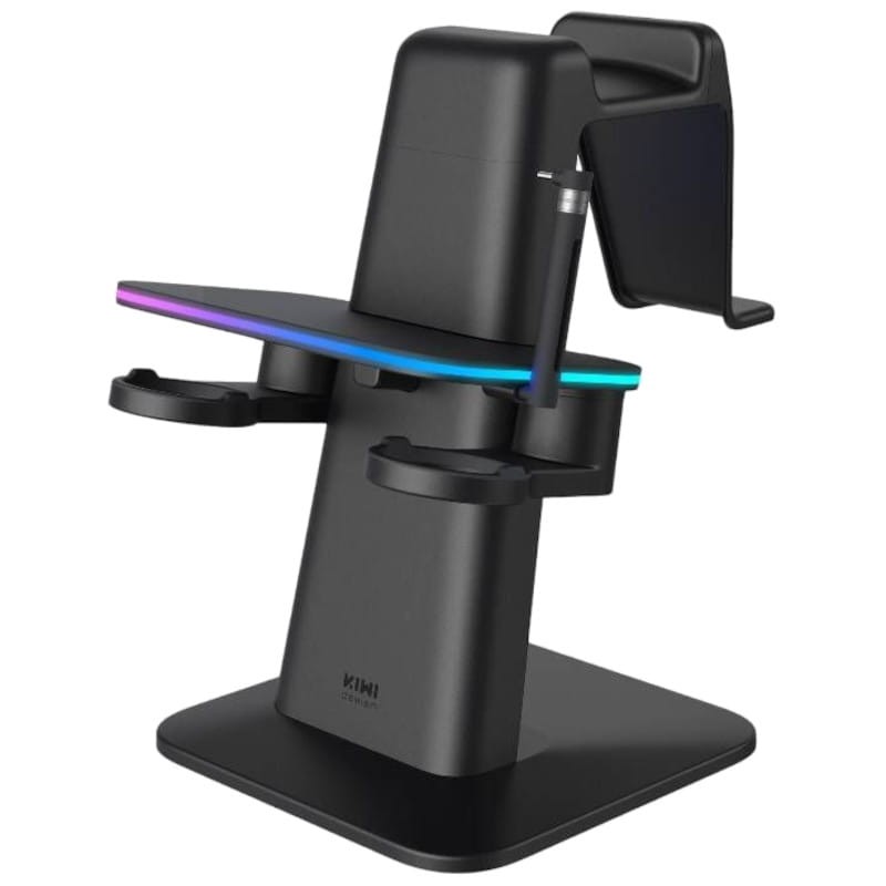 Suporte Vertical Kiwi Design QC03 RGB Carregamento Magnético para Meta Quest 3/Quest 2/Quest PRO Preto - Item