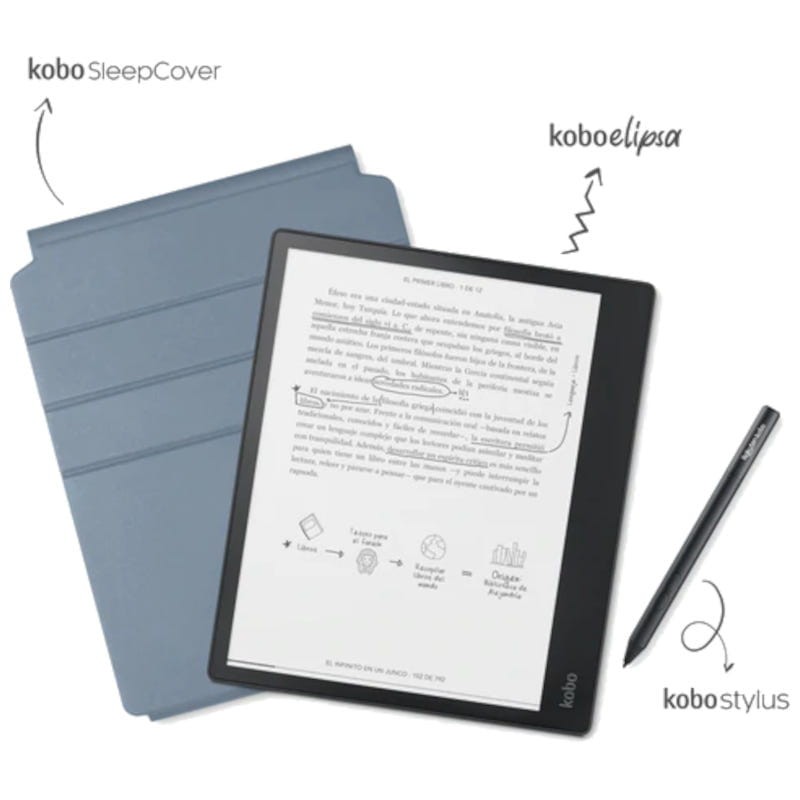 Kobo Elipsa Pack eReader 32GB Éclairage avant dimmable Noir + Kobo Stylus + SleepCover - Ítem1