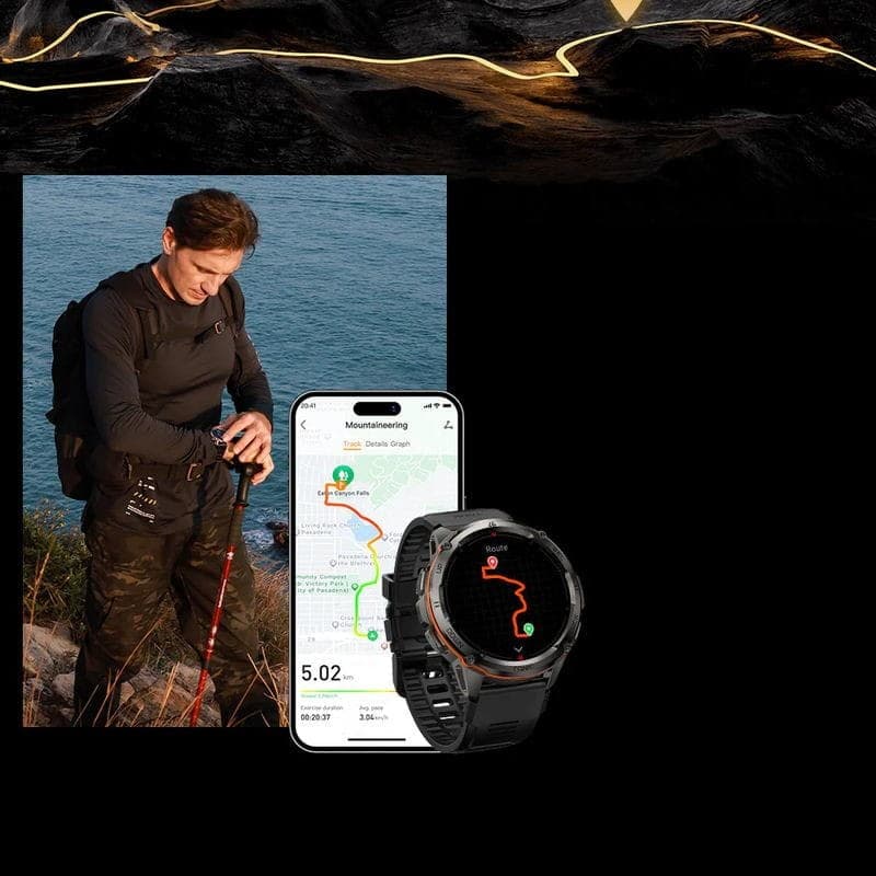 GPS de Kospet Tank T3 Ultra Preto - Relógio inteligente