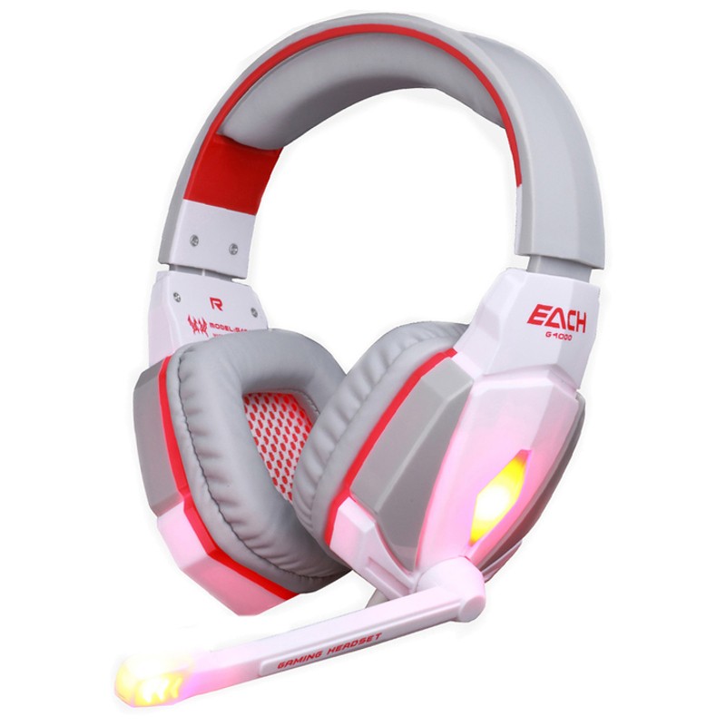 Kotion Each G2000 USB Branco/Vermelho - Auscultadores Gaming