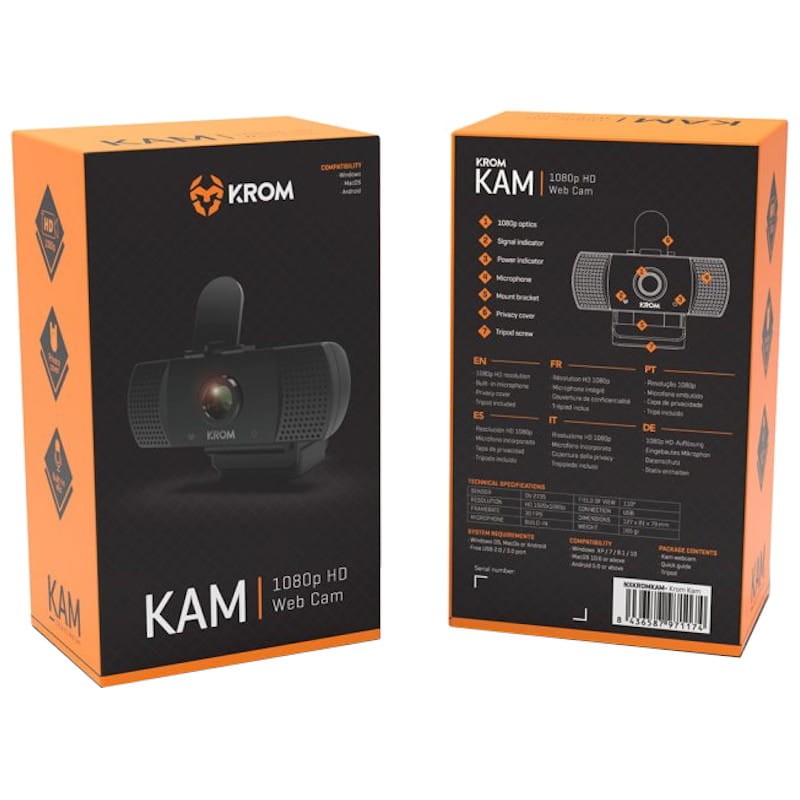 Krom Kam Webcam 1080P HD - Ítem8