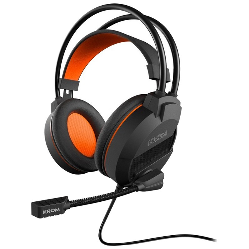 Krom Khami Gaming Negro Naranja - No importa si disfrutas jugando shooters o MOBA, porque los auriculares Khami te permitirán una inmersión absoluta y un excelente rendimiento para adelantarte a cualquier jugada.