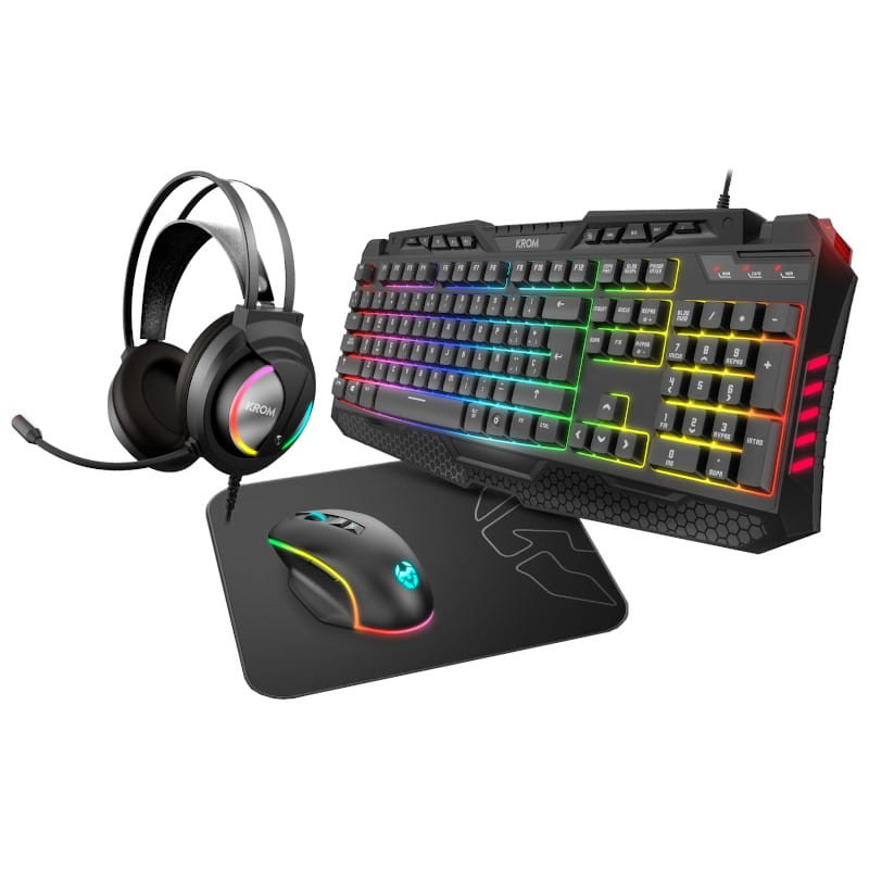 Krom Kritic Kit Gaming RVB Clavier, Casque, Souris, Tapis de souris - Ítem