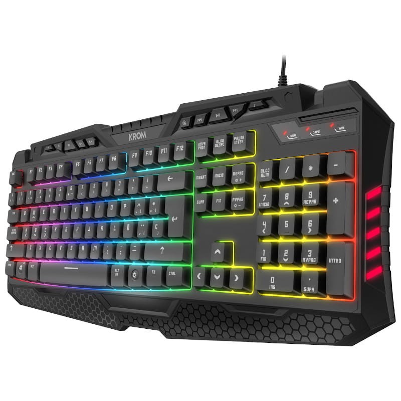 Teclado De Membrana Gaming Krom Kyra Retroiluminado Negro - Ítem1